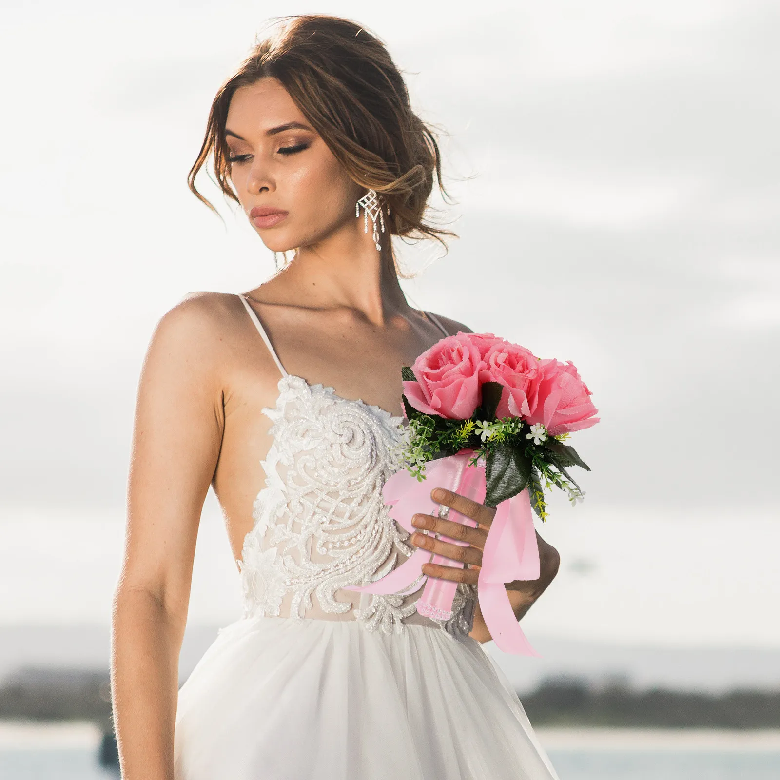 

Искусственный букет цветов: реалистичные искусственные розы для свадебного букета невесты, декора на сцену, выступлений и украшения на день рождения