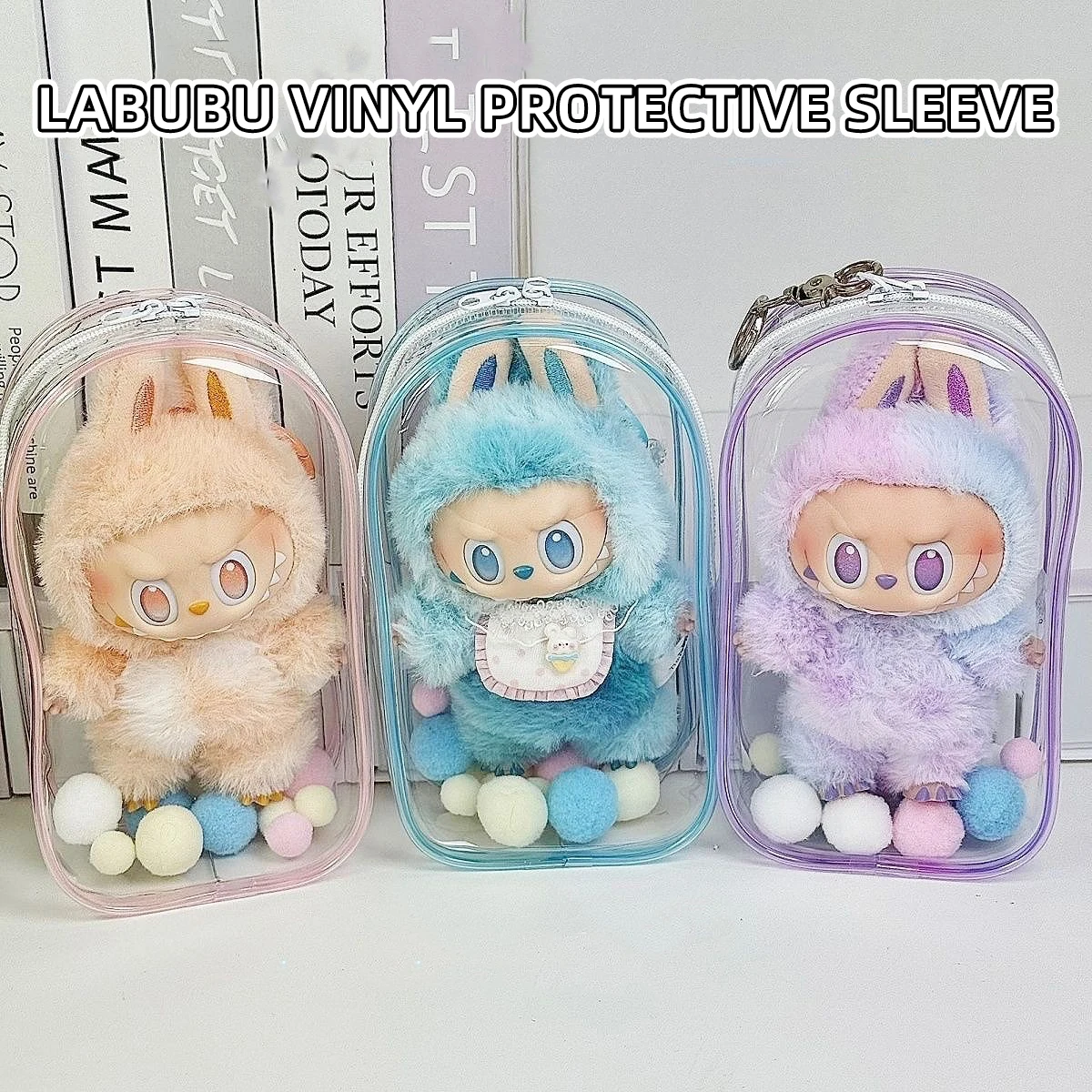 

Защитный чехол PopMart Labubu V1V2V3, прозрачный защитный чехол, свободный защитный виниловый чехол для хранения, доступ к куклы