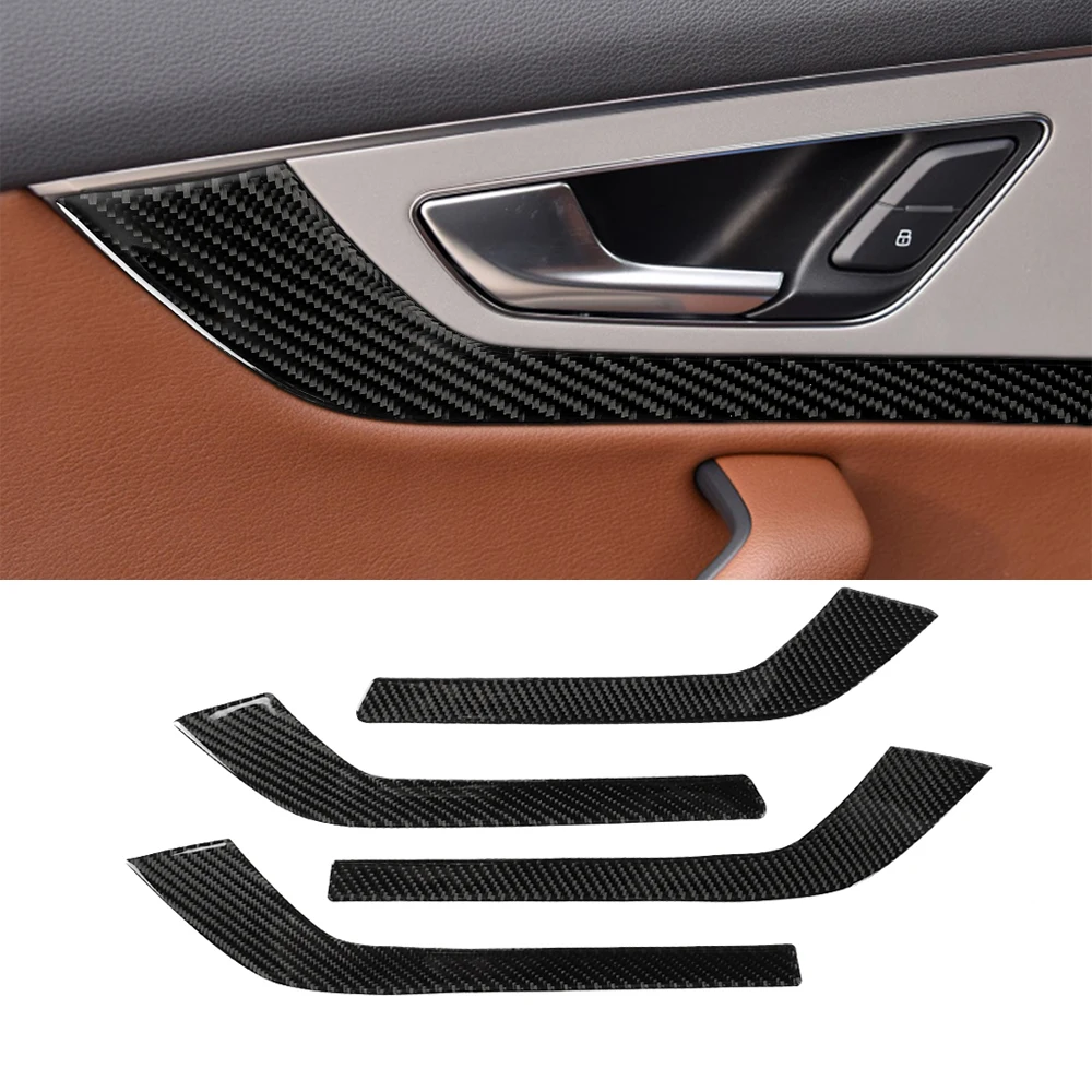 for Q7 SQ7 4M 2016 2017 2018 2019 Door Panel Decoration Cover Trim Sticker Car Interior Accessories Carbon Fiber