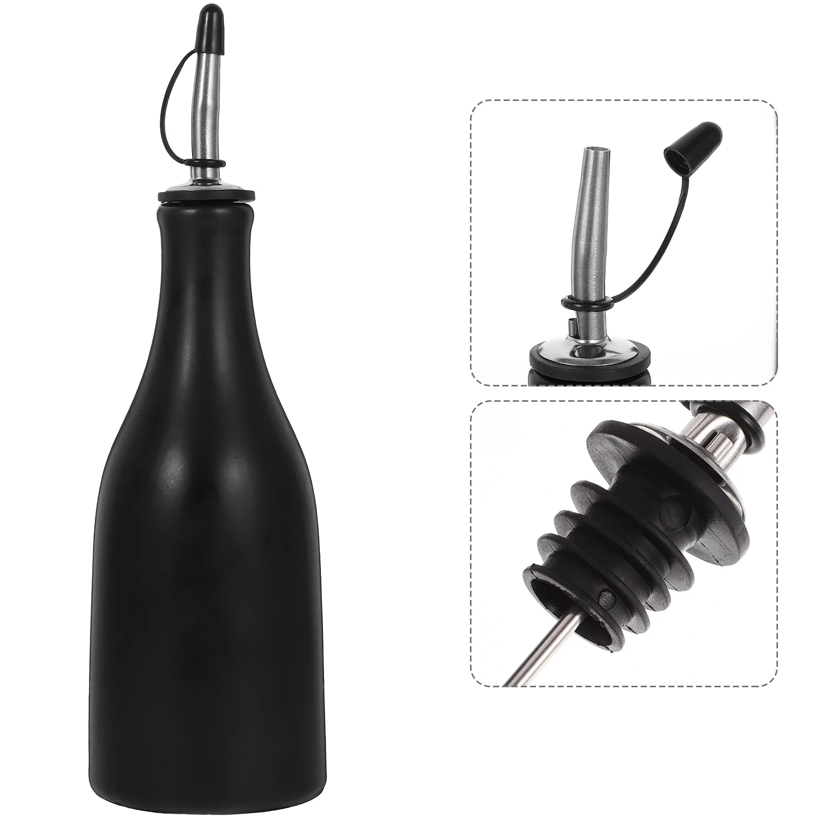 

Premium Metal Oil Dispenser Bottle Smooth Finish Kitchen Sauce Holder for Cooking Oil Vinegar Soy Sauce Salad Dressing Storage