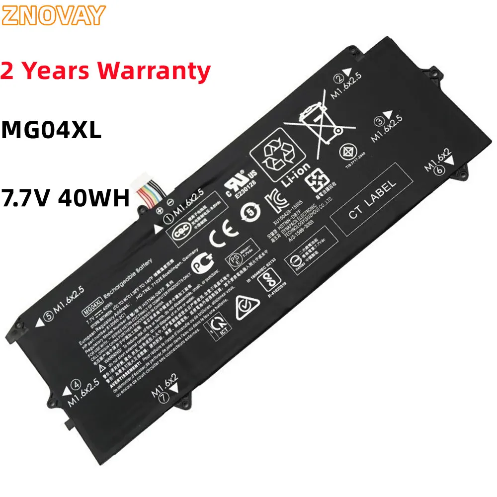 

ZNOVAY MG04XL MG04 7.7V 40WH Laptop Battery For HP Elite X2 1012 G1 MG04 812060-2B1 812060-2C1 812205-001 HSTNN-DB7F