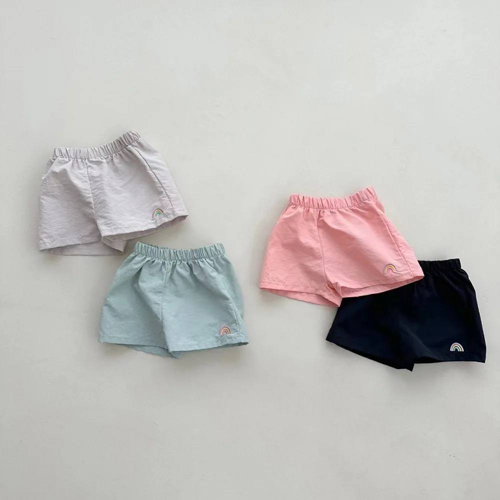 2024 Summer New Baby Loose Rainbow Shorts Cotton Breathable Infant Boy Girl Casual Shorts Fashion Versatile Toddler Clothes