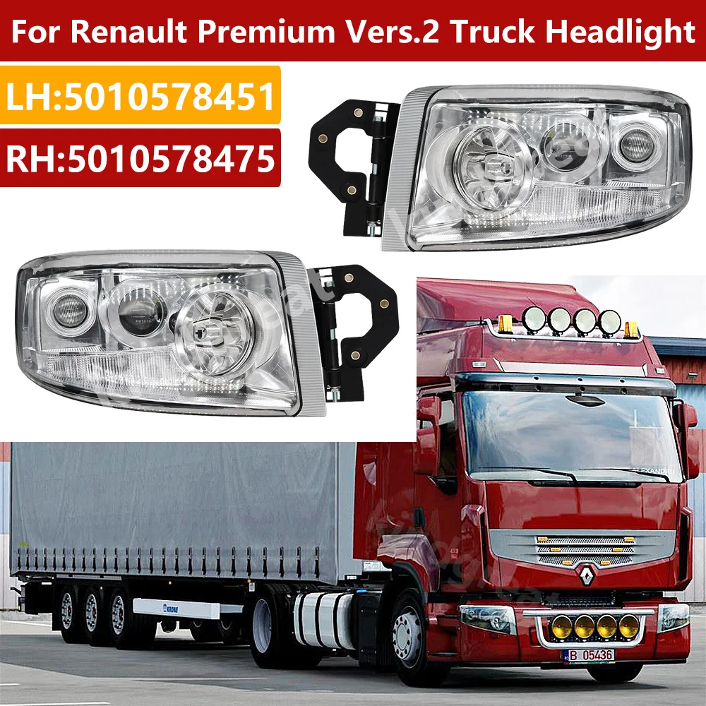 

24V for Renault Premium Vers.2 European Truck Headlight Head Lamp 5010578451 5010578475 Body Parts