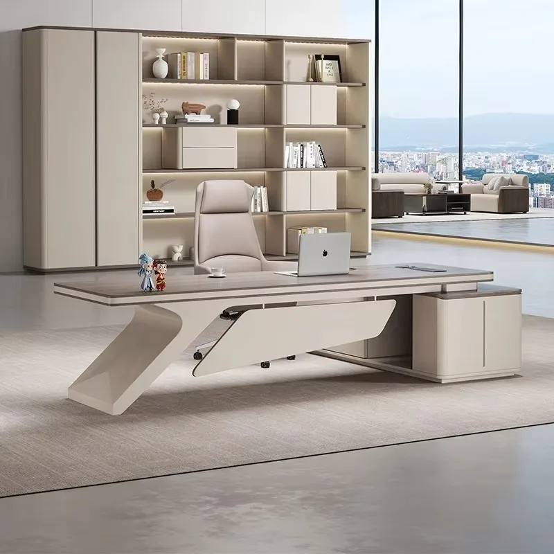 Large Modern Light Luxury Office Desk and Chair Luxury Executive Office Desk by Big Boss Modern Design Home Office Furniture