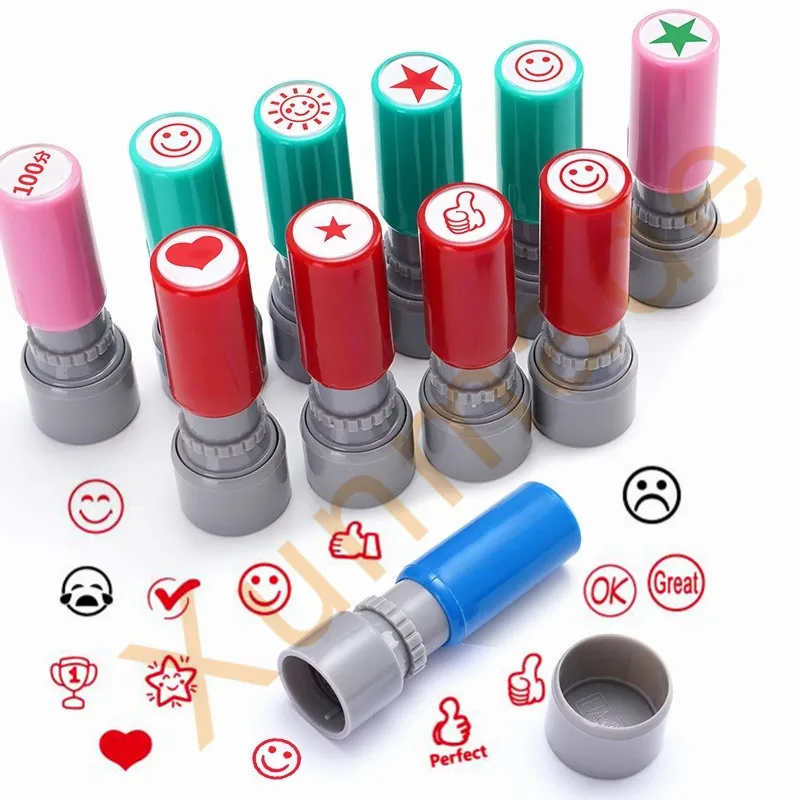 Auto Ink School Teacher School Kids Gift Self-Inking Stamp Stamp Cartoon Children Plastic photosensitive seal custom ink stamp