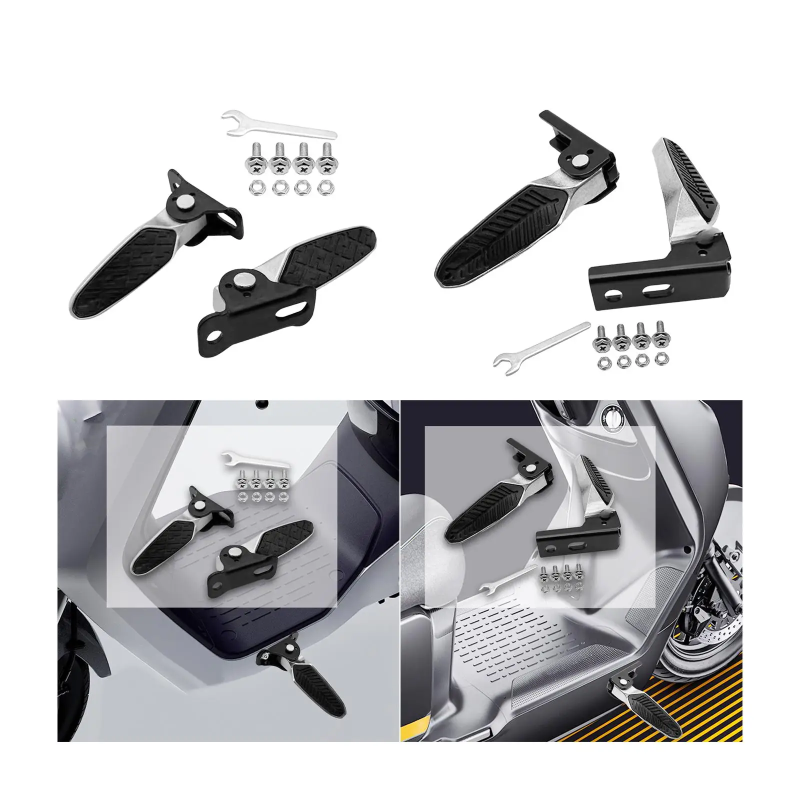 دواسات خلفية للدراجة الكهربائية قابلة للطي وخفيفة الوزن وأجزاء إصلاح سهلة التركيب ومساند قدم بديلة متعددة الأغراض #3