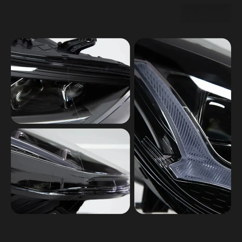 Suitable for 12-16 Hyundai Elantra Headlight Assembly Modified LED Lens Four Low Eight High Beam Flowing Turn Signal