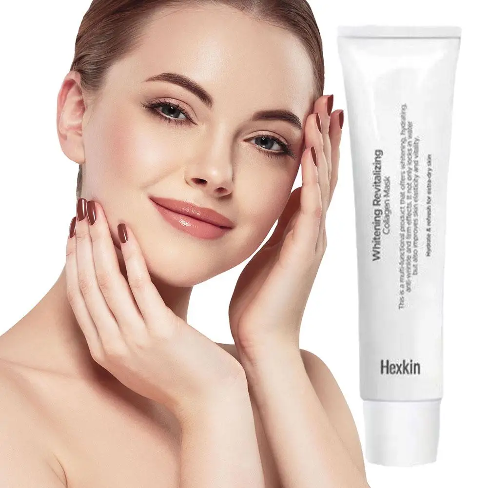 تبييض تنشيط قناع الكولاجين الكولاجين ضخ أنبوب أبيض صغير فيلم لينة ترطيب عميق غير دهني العناية بالبشرة #2