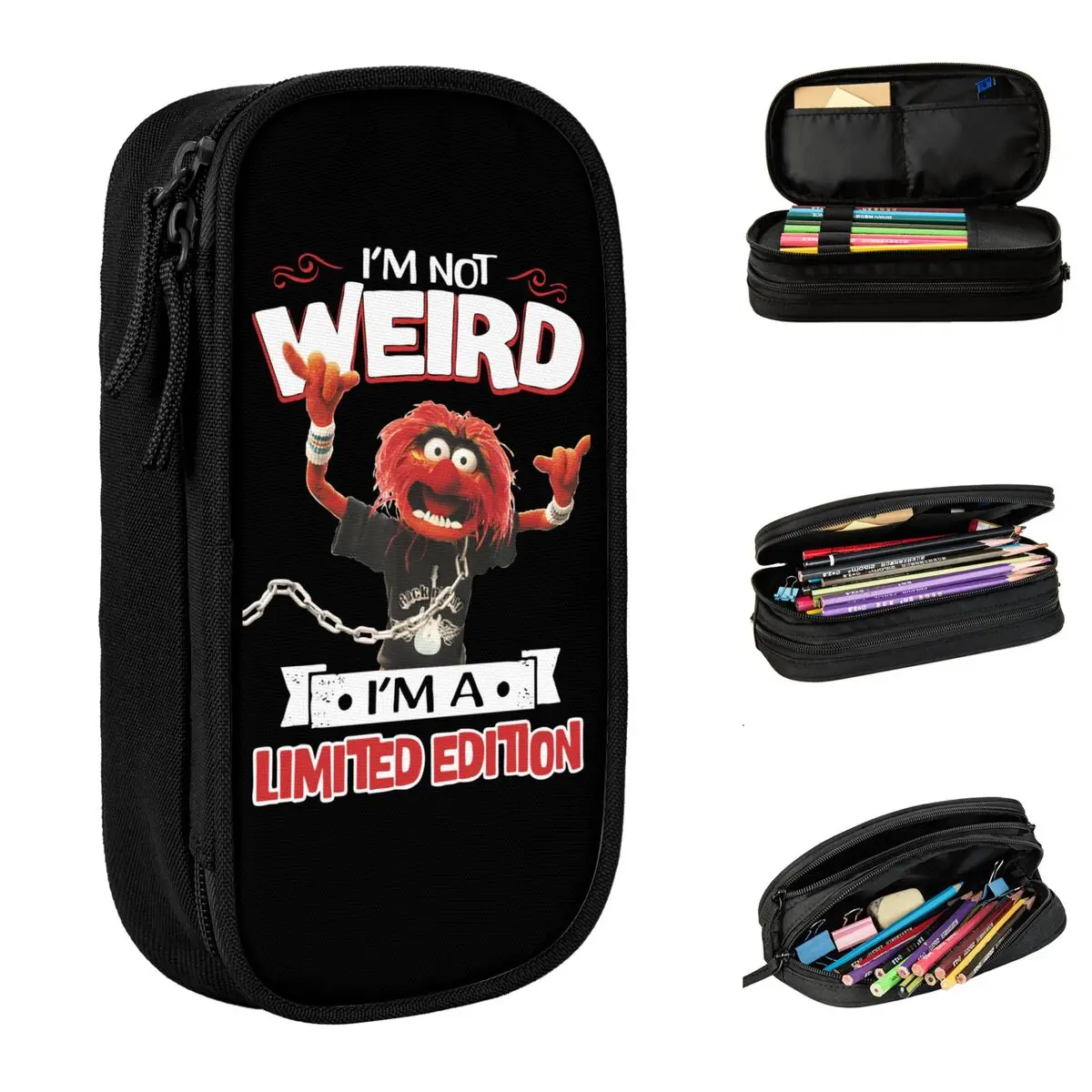 

Muppet Show Animal Rock Pencil Cases Cute Pen Bag Student Large Storage School Supplies Zipper Pencilcases