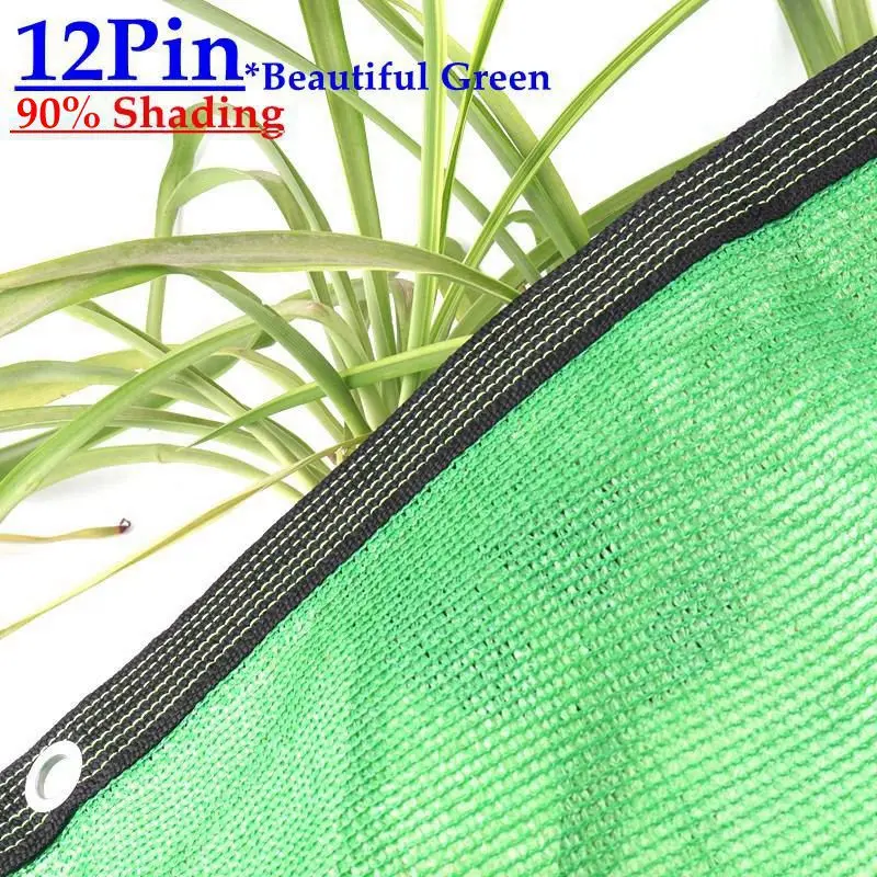 3/6/12Pin Green Sunshade Net Agriculture Greenhouse Cover Mesh Garden Succulents Plants Shelter Swimming Pool Sun Shade Net