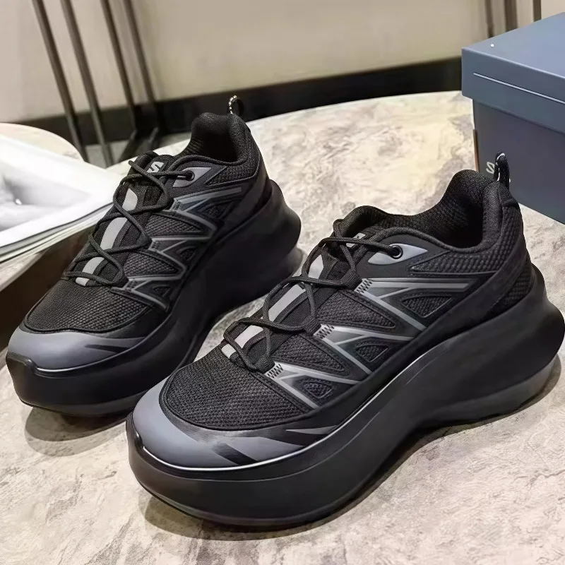 Spring Summer Chunky Sneakers Thick Platform Height Increasing Breathable Comfortable Casual Sports Non Slip Walking Shoes