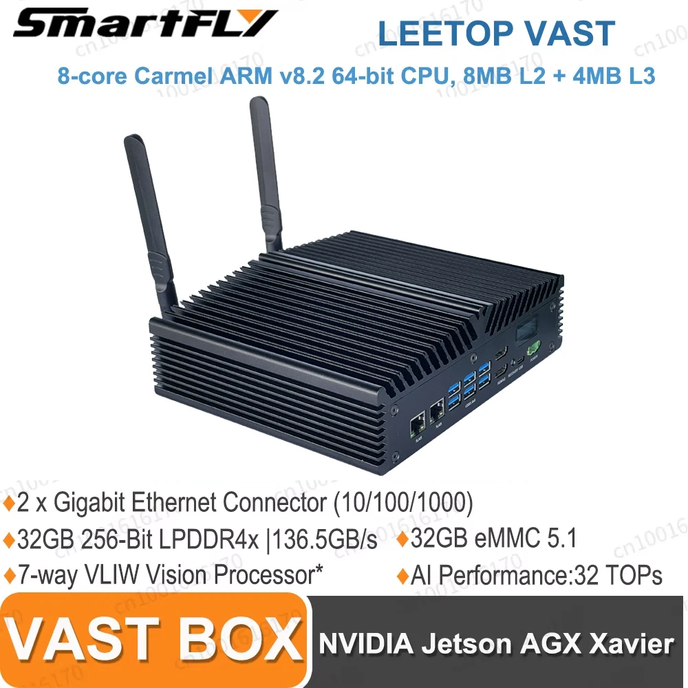 

LEETOP NVIDIA Jetson AGX Xavier VAST Box Intelligent Whole Machine Visual IP Address Core Board Module 8-Core ARM 64-Bit CPU