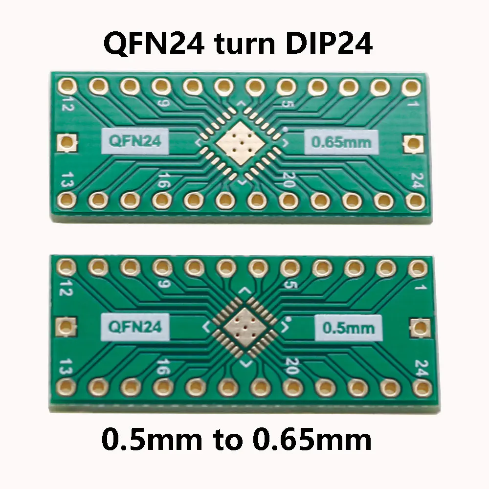 2-10pcs QFN24 Turn DIP24 SMD DIP Switch Adapter Plate 0.5mm to 0.65mm QFN24 to DIP24 IC Adapter