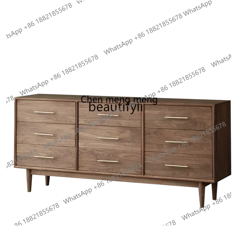 CC182North American black walnut chest cabinet, locker, bedroom storage cabinet, simple nine chest cabinet R