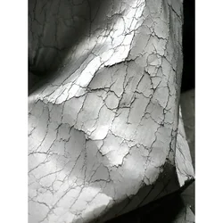 Craftsmanship Crack Texture Silver White Coating Fabric Creative Background High-end Coat Clothing Designer Fabric