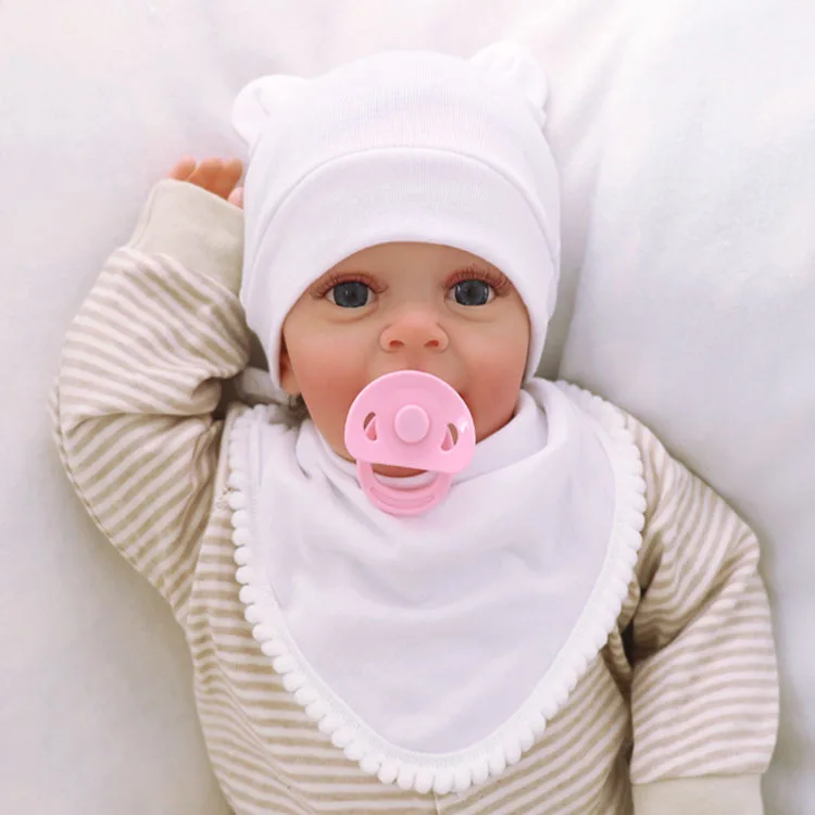 2pcs/set Cute Newborn Baby Hat+bibs  Spring Autumn Soft Warm Knitted Boy Girl Hats Beanie Solid Color Cap Bonnet Newborn