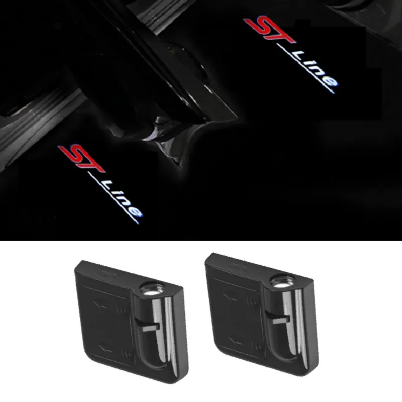 

2Pcs Universal Car Door Led Projector Lights Shadow Ghost Wireless Lamp For ST-Line Logo All Car Models Auto Accessories