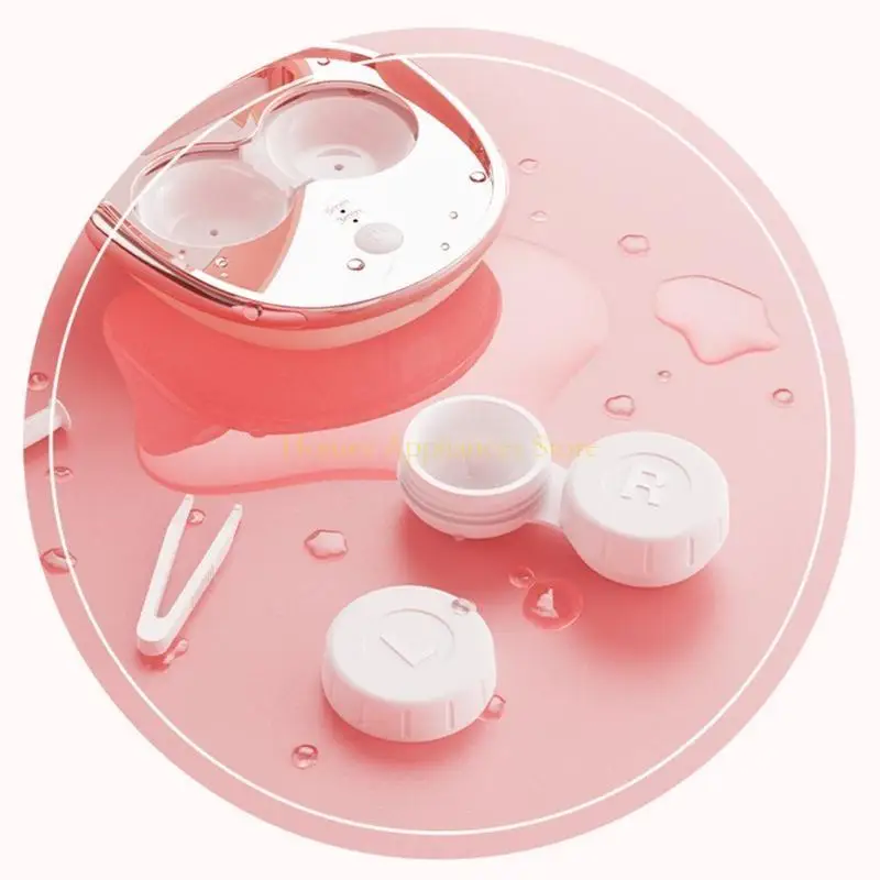 آلة نظافة العدسات اللاصقة D0AB مع كابل شحن USB للسفر والأسرة