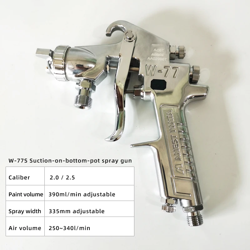 Japan Iwata Spray Gun W-77 Car Paint Primer Spraying Under The Tank 2.0/2.5 Nozzle High Atomization