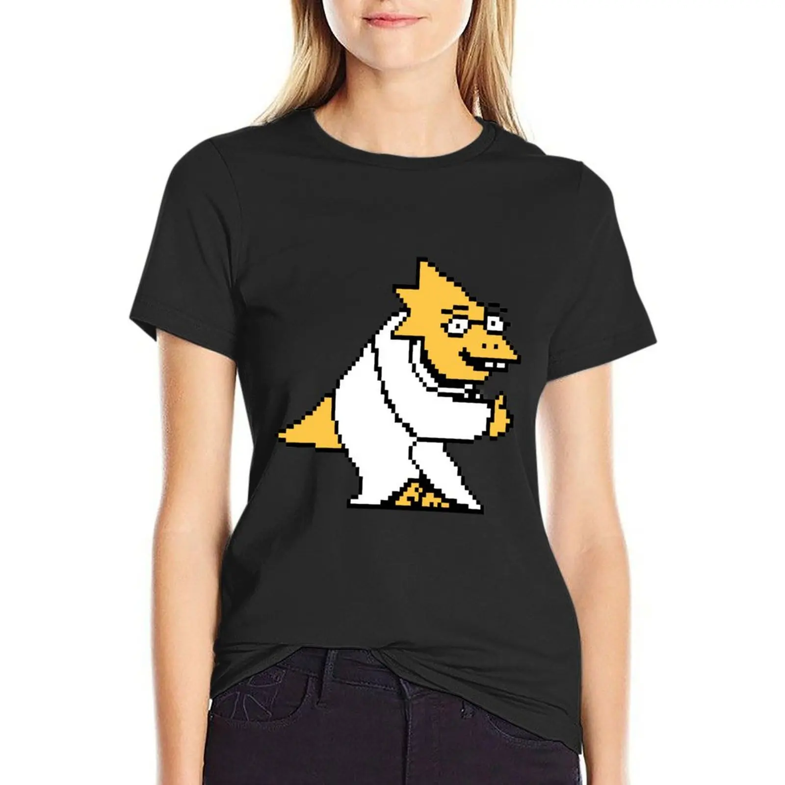 Alphys Coloured Shirts, Phone Cases, etc T-Shirt Female clothing anime clothes animal prinfor t-shirt dress for Women long