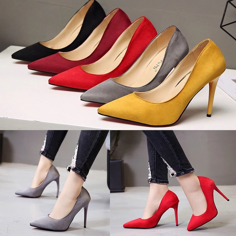 

Shallow Mouth Shoes Woman Sexy Heels Lace-Up Slip On Pointed Pumps Sandals Ladies Large Crossdressers Pointed Toe Sexy Pumps