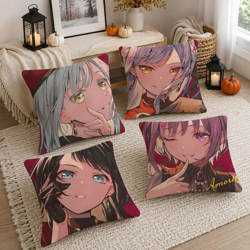 Idol Group Ave Mujica Cushion Cover Soft Fluffy Short Plush  Pillow Case  Sofa Bed Home Decor