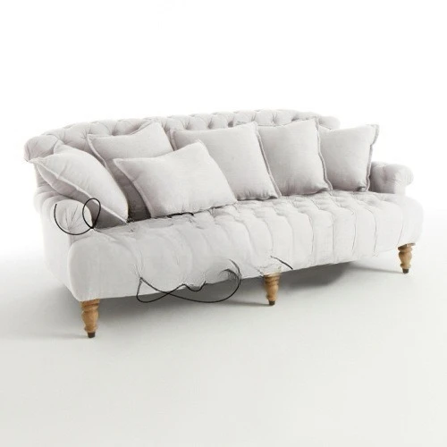 LX retro solid wood soft bag fabric sofa leisure recliner