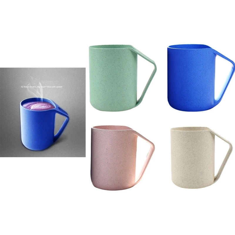 2024 New 1 Pack Party Cups Mugs with Handles Wheat Straw Cups for Water Coffee Milk Juice