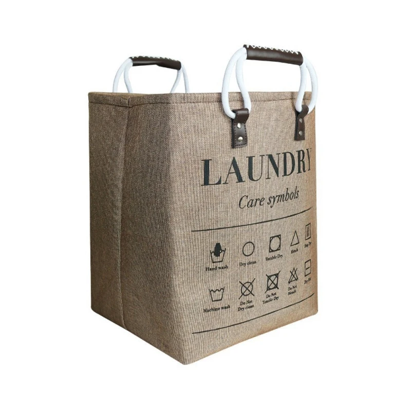 Small Laundry Basket 50L Foldable Hamper Organizer Handles Fashion Portable Basket Bedroom Laundry Room Closet Bathroom College