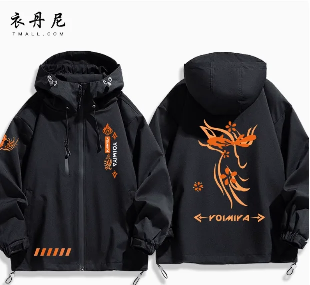 Anime Genshin Impact Yoimiya Hooded Outdoor Jackets Cosplay Autumn Winter student Men Women Coat Jacket Tops