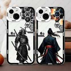 Case For iPhone 16 15 14 13 Pro Max 12 Mini 11 XS X XR SE 7 8 Plus Soft Cover Japanese Samurai Art