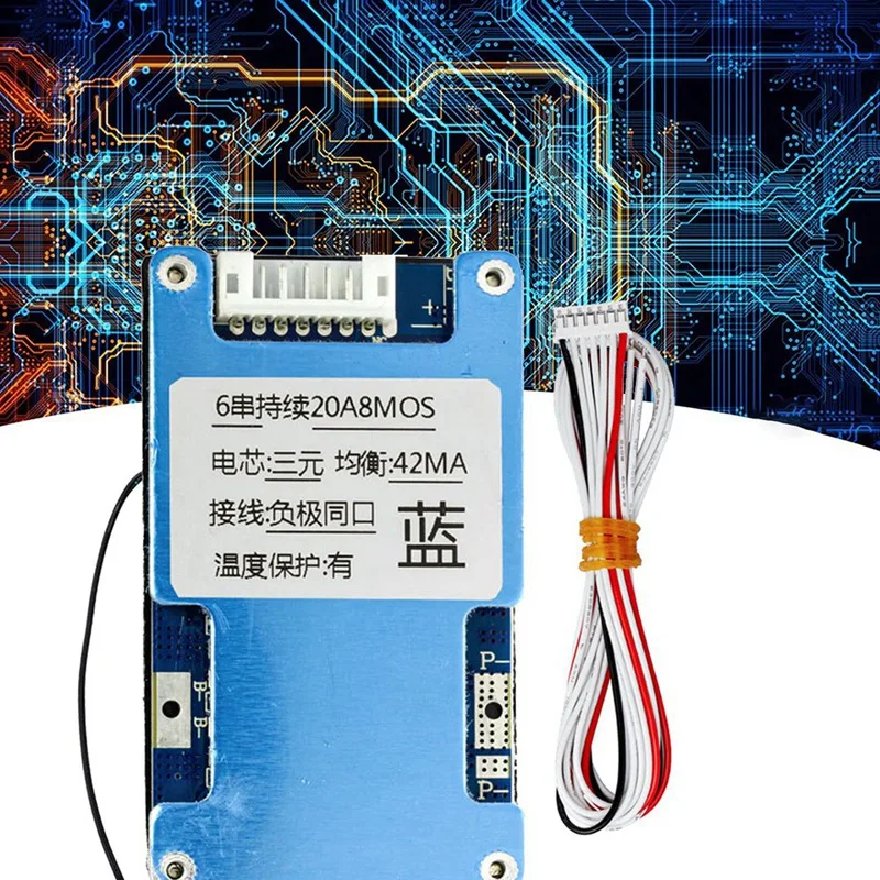 6S 22.2V 20A Li-Ion Lmo Ternary Lithium 18650 Battery Charge Protection Board With Balance And Temperature Protect