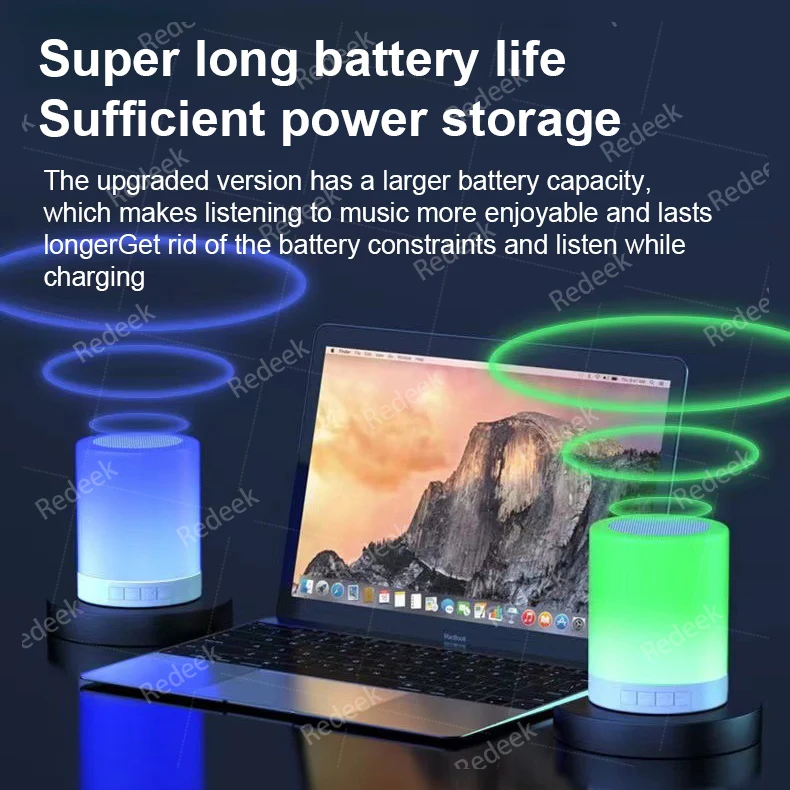 Altoparlante Bluetooth senza fili Mini altoparlanti Altoparlanti per pubblico Touch Light Lampada da tavolo per atmosfera notturna a LED colorata per PC