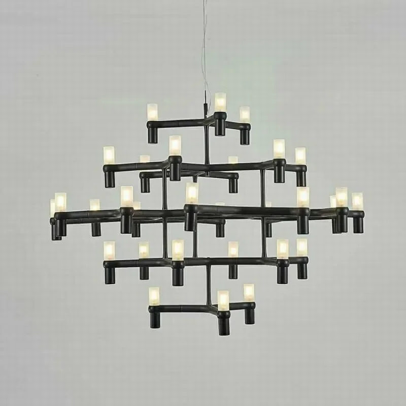 Modern 30 Light 5 layers Led G9 Chandelier Plate Gold Chrome Paint Black White Metal Chandelier Lighting Villa Foyer Led Lamp