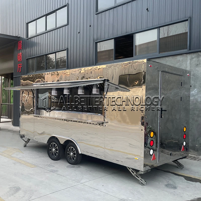 

Allbetter High-end Food Truck Trailer Street Mobile Food Cart Outdoor Kitchen Fast Food Truck with Cooking Equipment for Sale