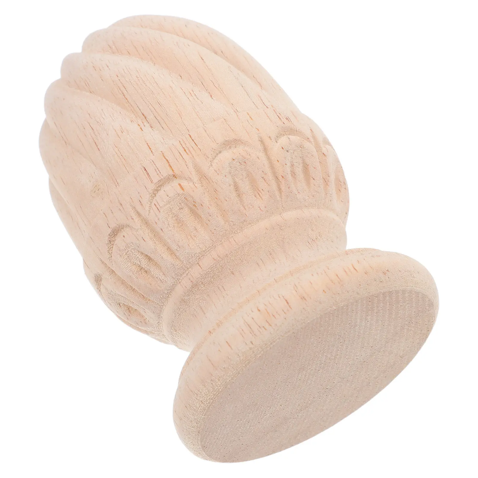 Solid Wood Pineapple Finial Hand Carved European Design Unfinished Staircase Baluster Post Cap for DIY Interior Decor Furniture