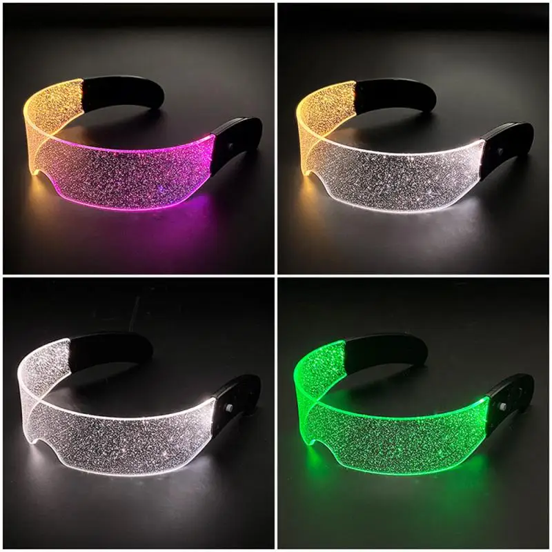 Disco Dancing Prop Glasses Party Glasses Adjustable Luminous Glasses Festival Prop Seven Color Light Glasses Luminous Eyeglasses