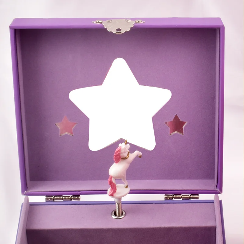 صندوق تخزين مجوهرات موسيقى يونيكورن ، فوز ، زورق ورقي ، لطيف ، فتاة صغيرة ، أميرة ، هدية عيد ميلاد #3