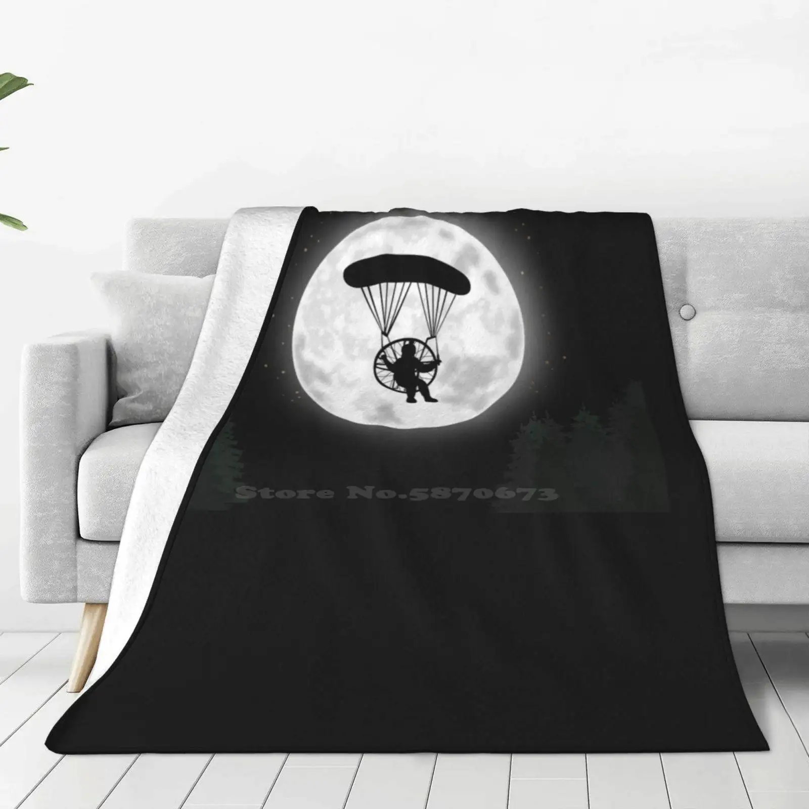 Paramotor Paraglider Paramotoring Gift Creative Design Comfortable Warm Flannel Blanket Student Pilot Paragliding Paraglider