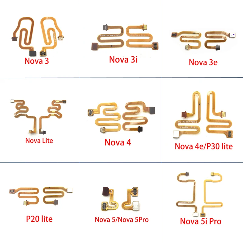 Home Button Fingerprint Touch Id Sensor Connector Flex Cable For Huawei Nova 3 3i 4 4e 5 5i Pro P10 P20 Pro P30 Lite