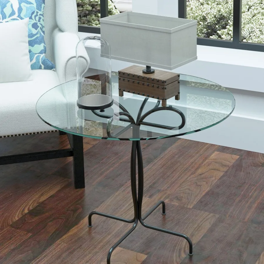 

24 Inch Round Tempered Glass Table Top Clear Glass 1 4 Inch Thick Flat Polished Edge