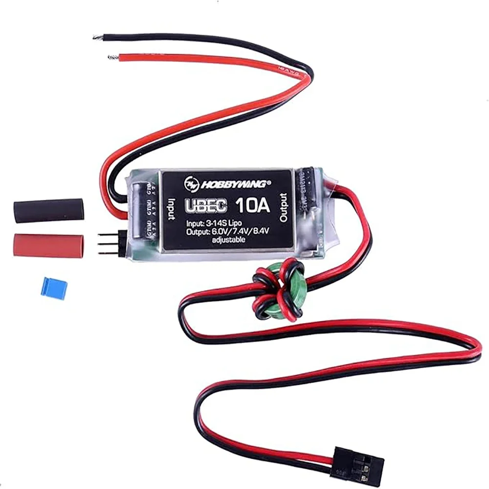 UniFlyHobbywing 10A UBEC Voltage Regulator 2-6S 3-14S 6V/7.4V/8.4V Adjustable Waterproof Metal Shell BEC For RC Car Model Access