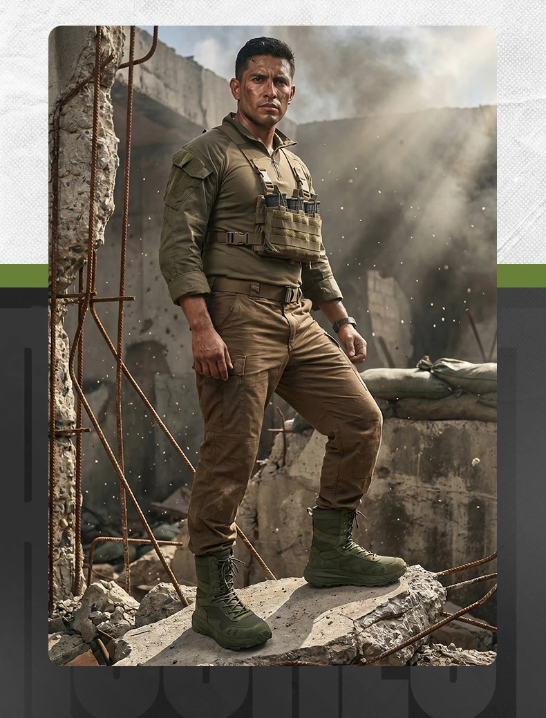 Neue taktische Stiefel für Herren, atmungsaktiv, wasserdicht, ultraleicht, für den Außenbereich, für Herren, Armee-Stiefel, schnelle Reaktion, Schnürung, Sicherheitsarbeit – Detail 26