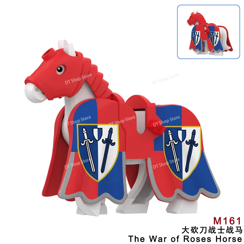 Caballo de guerra militar BR851, accesorios de montaje de caballería antigua, bloques de construcción, modelo de figuras de acción, ladrillos educativos, juguetes para niños