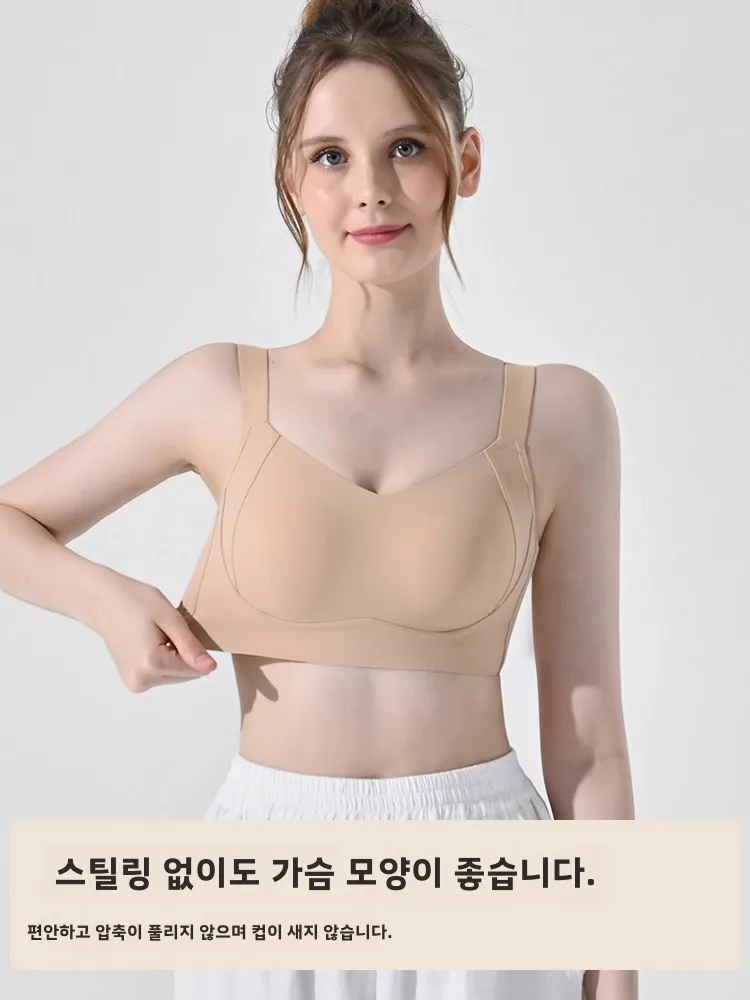 Full Cup Intimates Women's Breasts Contracting Seamless Ultra-Thin Plus Size Sports Shockproof Chubby Girl Bra Chaoshan Shantou