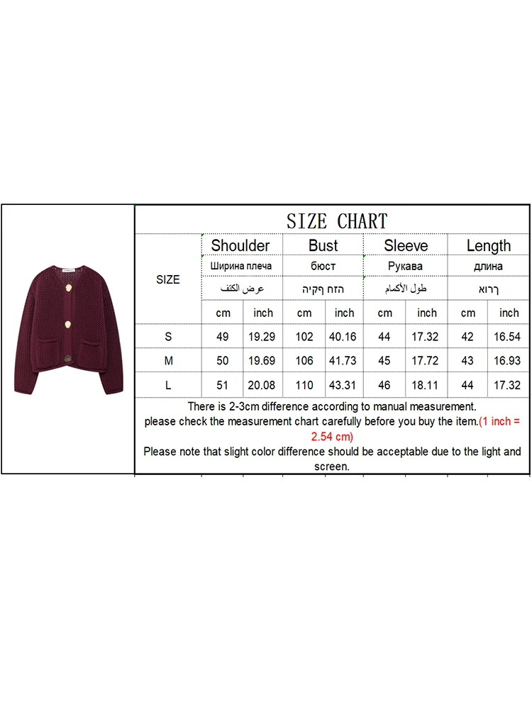 TRAF 2024 Autumn Winter Women Knitted Sweater Fashion Warm Solid Outwear Causal Loose Coat Tops Vintage Long Sleeve Cardigan