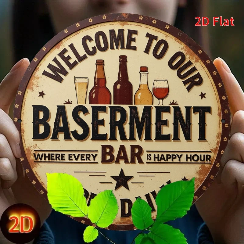 2D Flat, Vintage Metal Sign - 