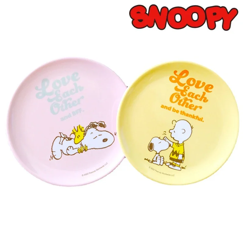 Snoopy Dish Anime Household Fruit Plate Cake Plate Bone Dish Cartoon Tiny Plate Kitchen Supplies Restaurant Soy Sauce Kids Gift