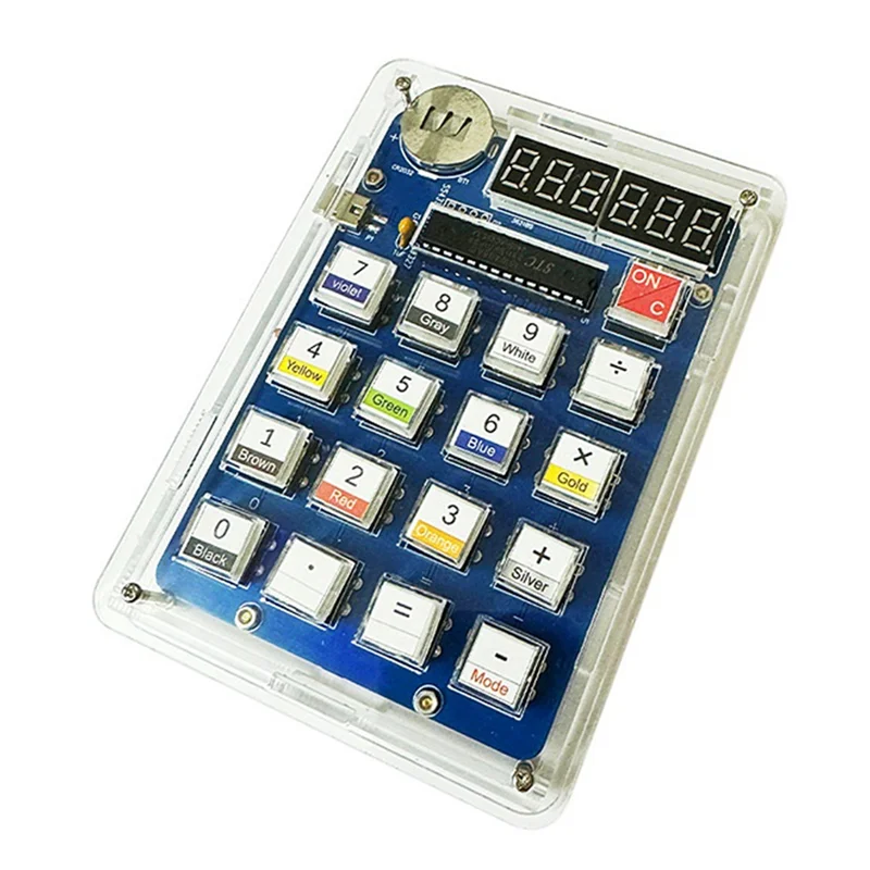 AA08-Soldering Practice Kit, 6 Digits DIY Calculator Kit USB/Battery Powered Desk Calculator Soldering Project Kit