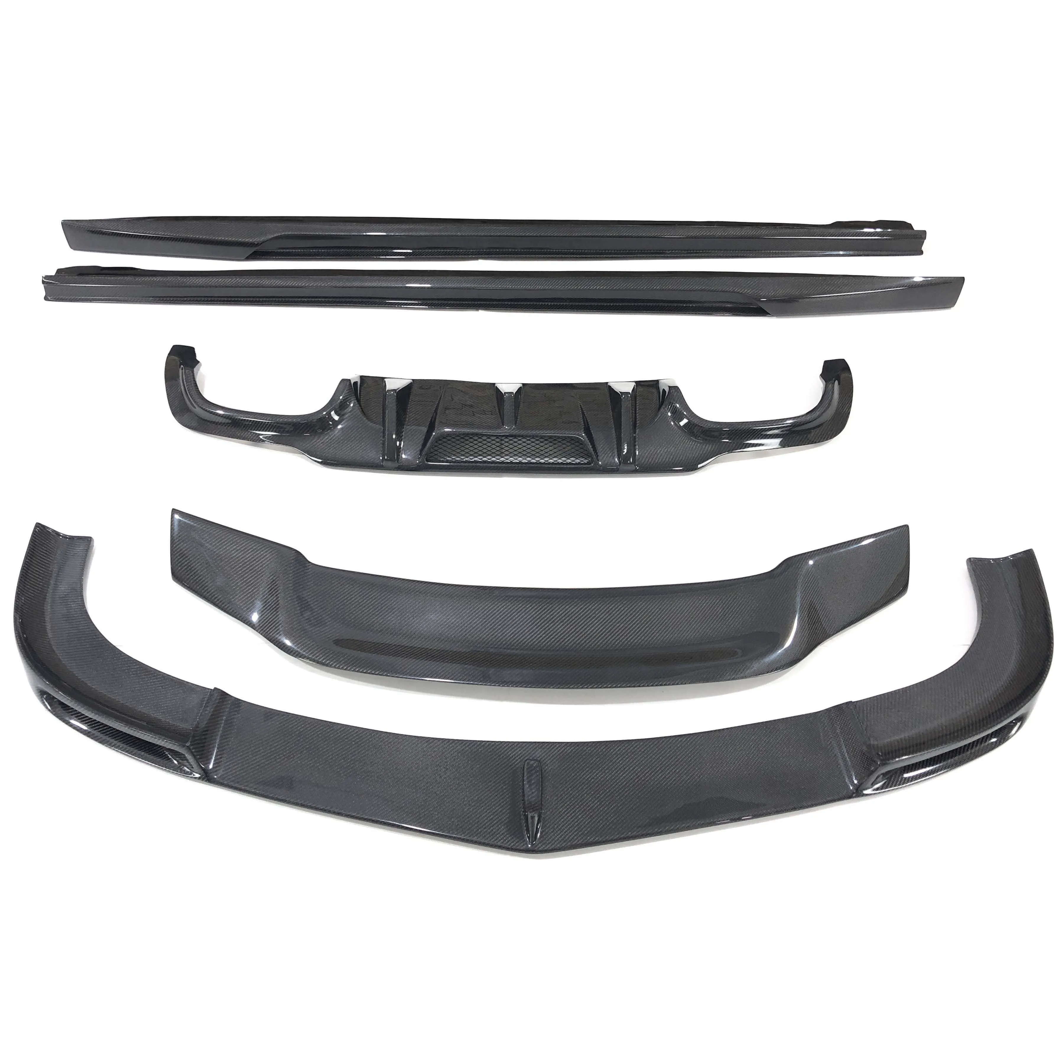 

New Carbon Black High Quality V Body Kit for Mercedes-Benz C-Class W204 C63 Front Bumper Lip Diffuser Spoiler Side Skirts